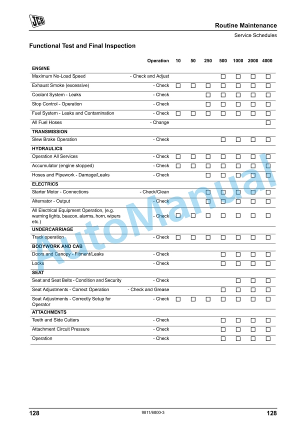 JCB JZ Auto Range - Tracked Excavators - Tier 3 Isuzu Engine Operator Manual 9811-6800 2 JCB JZ Auto Range - Tracked Excavators - Tier 3 Isuzu Engine Operator Manual 9811-6800 - Image 2