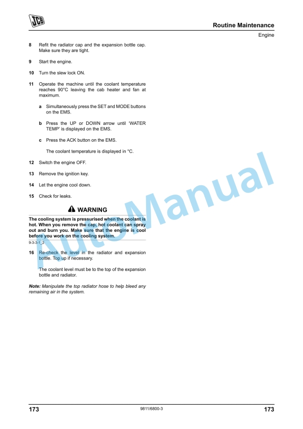 JCB JZ Auto Range - Tracked Excavators - Tier 3 Isuzu Engine Operator Manual 9811-6800 3 JCB JZ Auto Range - Tracked Excavators - Tier 3 Isuzu Engine Operator Manual 9811-6800 - Image 3