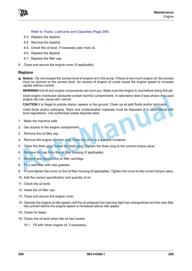JCB JZ140 (T4i), JZ141 (T4F) Excavator Operator Manual 9831-4300 4 JCB JZ140 (T4i), JZ141 (T4F) Excavator Operator Manual 9831-4300 - Image 4