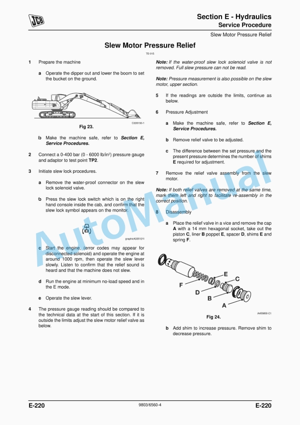 JCB JZ235, JZ255 - Tier III Auto Service Manual 9803-6560 5 JCB JZ235, JZ255 - Tier III Auto Service Manual 9803-6560 - Image 5