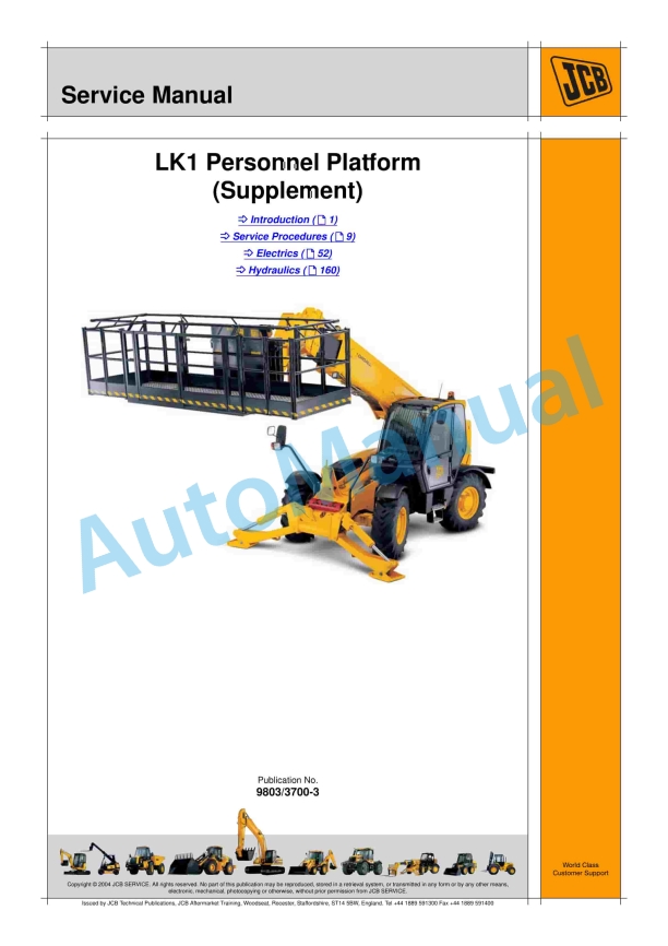 JCB LK1 Personnel Platform Service Manual 9803-3700-3