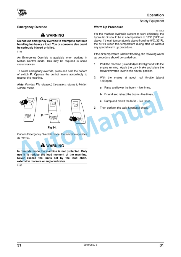 JCB LK1 Work Platform Operator Manual 9801-9550 2 JCB LK1 Work Platform Operator Manual 9801-9550 - Image 2