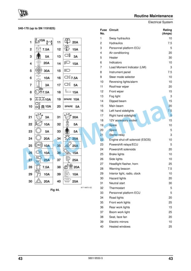 JCB LK1 Work Platform Operator Manual 9801-9550 3 JCB LK1 Work Platform Operator Manual 9801-9550 - Image 3