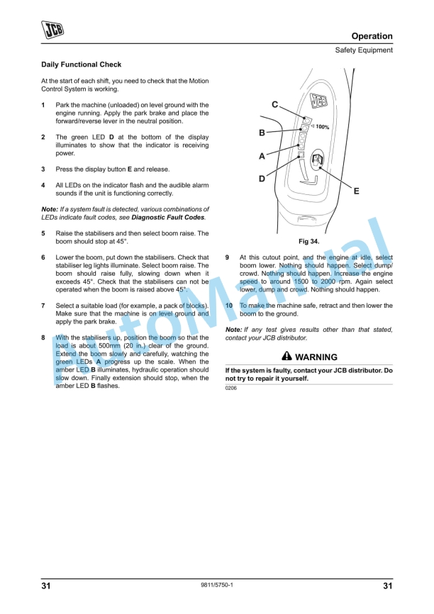 JCB LK1 Work Platform Operator Manual 9811-5750 3 JCB LK1 Work Platform Operator Manual 9811-5750 - Image 3