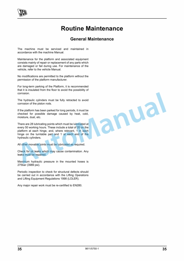JCB LK1 Work Platform Operator Manual 9811-5750 4 JCB LK1 Work Platform Operator Manual 9811-5750 - Image 4