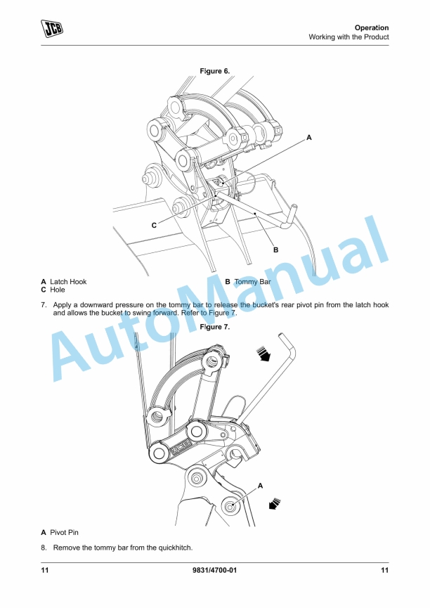 JCB Mechanical Quickhitch Operator Manual 9831-4700 5 JCB Mechanical Quickhitch Operator Manual 9831-4700 - Image 5