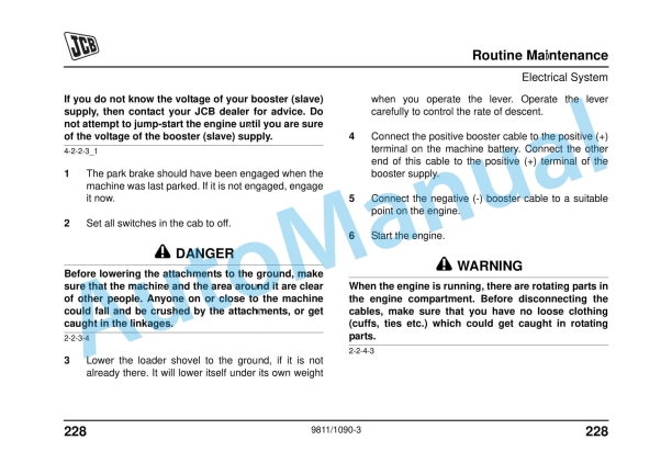 JCB Midi CX Backhoe Loader Operator Manual 9811-1090 4 JCB Midi CX Backhoe Loader Operator Manual 9811-1090 - Image 4