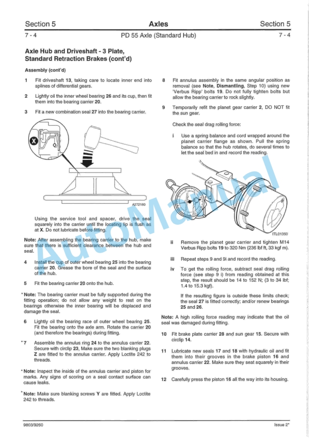 JCB PD 55 Axle Service Manual 9803-9260 3 JCB PD 55 Axle Service Manual 9803-9260 - Image 3