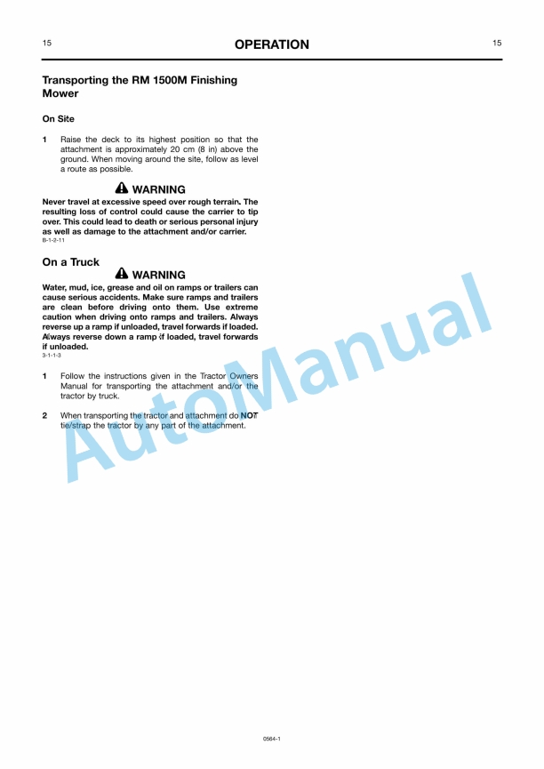 JCB RM1500M Mid Mounted Fishing Mower Owners Manual 9814-0564 2 JCB RM1500M Mid Mounted Fishing Mower Owners Manual 9814-0564 - Image 2