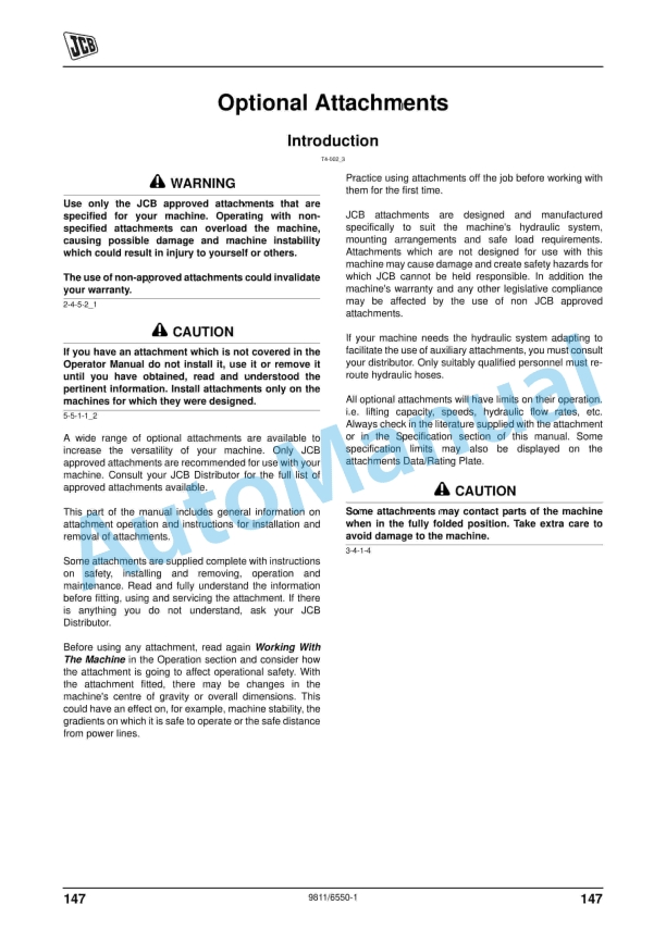 JCB Robot 190, 190HF, 190T, 190THF, 1110, 1110HF, 1110T, 1110THF Operator Manual 9811-6550 5 JCB Robot 190, 190HF, 190T, 190THF, 1110, 1110HF, 1110T, 1110THF Operator Manual 9811-6550 - Image 5