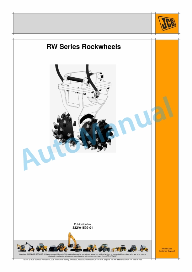 JCB RW Series Rockwheels Operator Manual 332-A1599-01