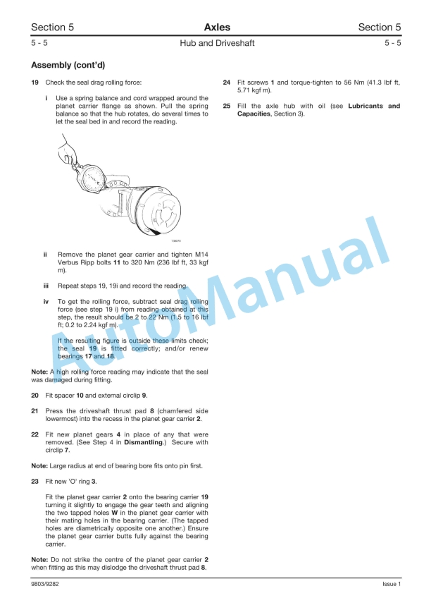 JCB SD 55-3 Piece Axles Service Manual 9803-9282 3 JCB SD 55-3 Piece Axles Service Manual 9803-9282 - Image 3