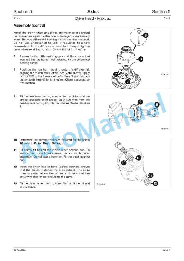 JCB SD 55-3 Piece Axles Service Manual 9803-9282 4 JCB SD 55-3 Piece Axles Service Manual 9803-9282 - Image 4