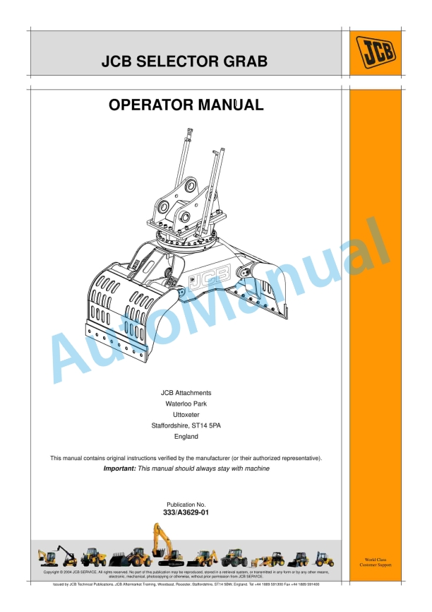 JCB Selector Grab Operator Manual 333-A3629-01 1 JCB Selector Grab Operator Manual 333-A3629-01