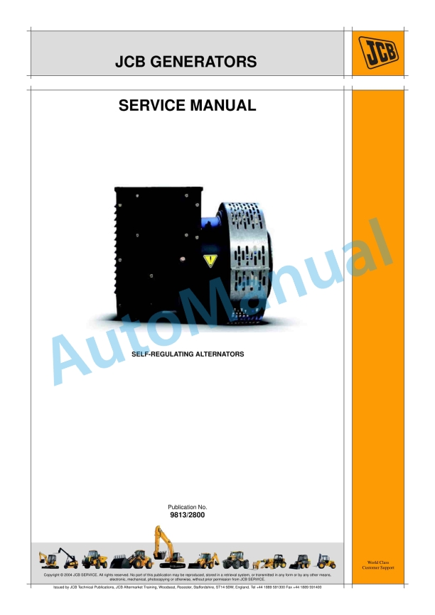 JCB Self-Regulating Alternators Service Manual 9813-2800