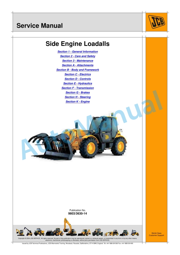 JCB Side Engine Loadalls Service Manual 9803-3630-14