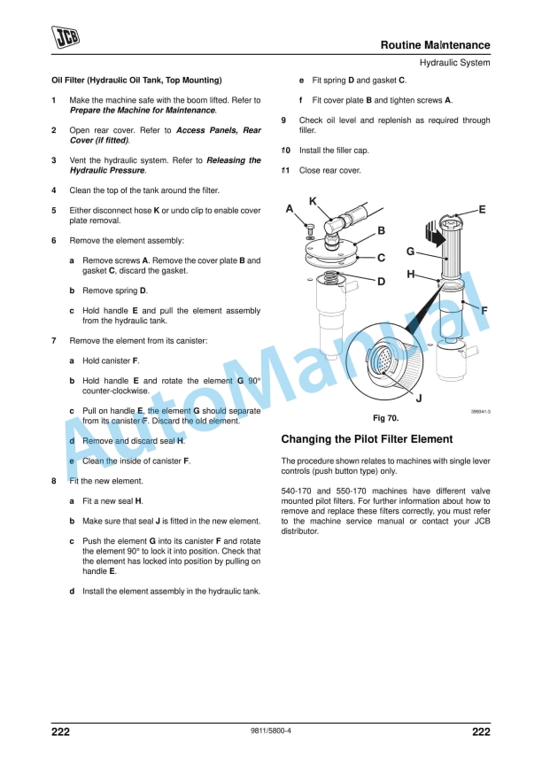 JCB Side Engine (Tier 2 Engine) Loadalls Operator Manual 9811-5800 4 JCB Side Engine (Tier 2 Engine) Loadalls Operator Manual 9811-5800 - Image 4
