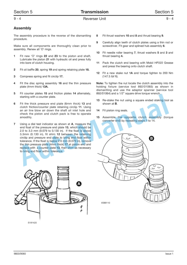 JCB SS500 Transmission Service Manual 9803-9060 4 JCB SS500 Transmission Service Manual 9803-9060 - Image 4