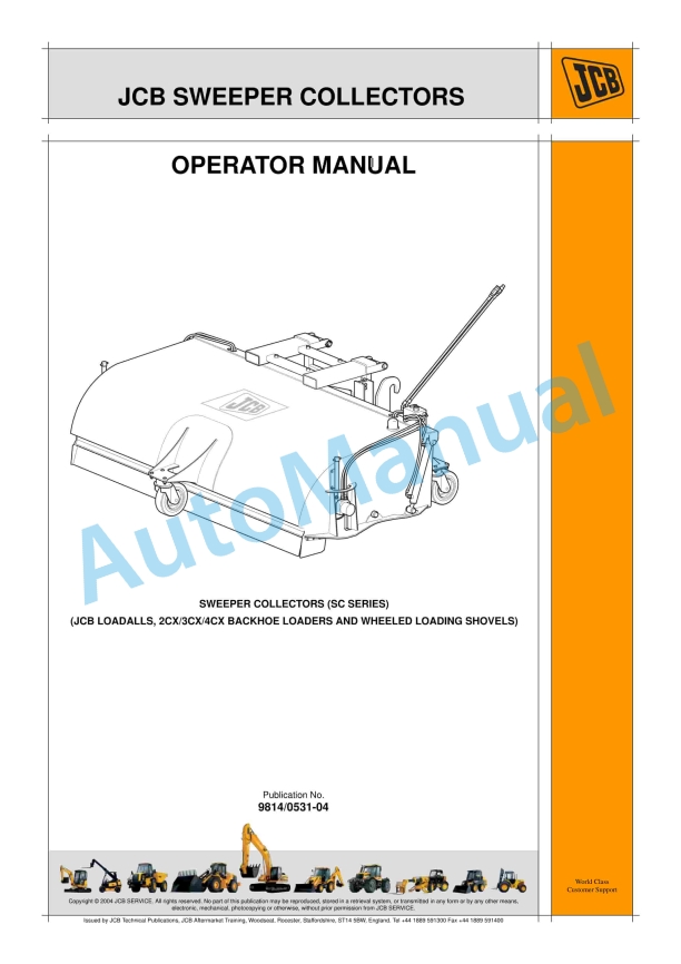 JCB Sweeper Collector Operator Manual 9814-0531-04