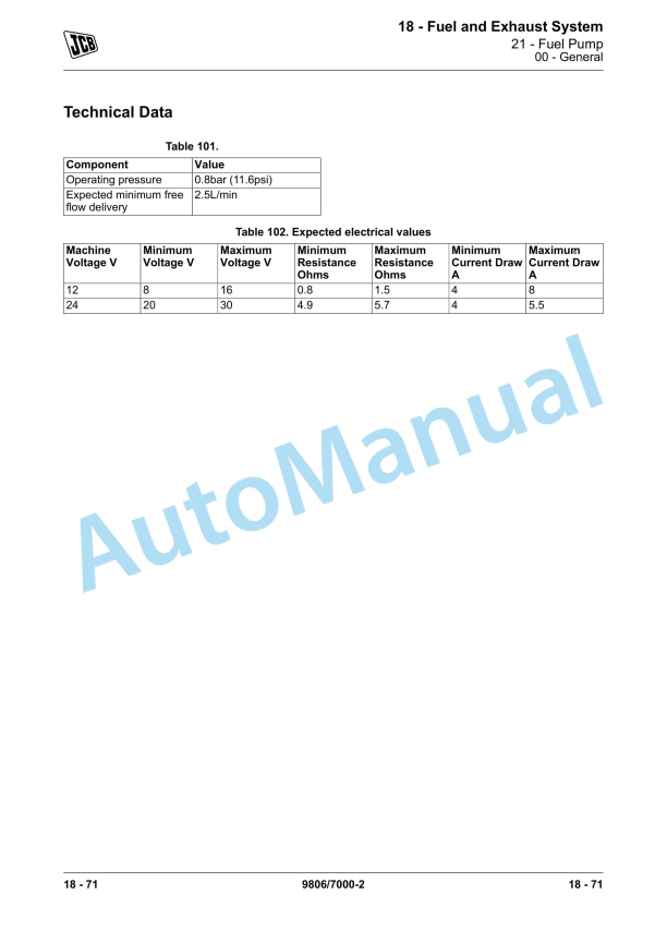 JCB T2-3 Elec Engine 4 Cyl Service Manual 9806-7000 3 JCB T2-3 Elec Engine 4 Cyl Service Manual 9806-7000 - Image 3