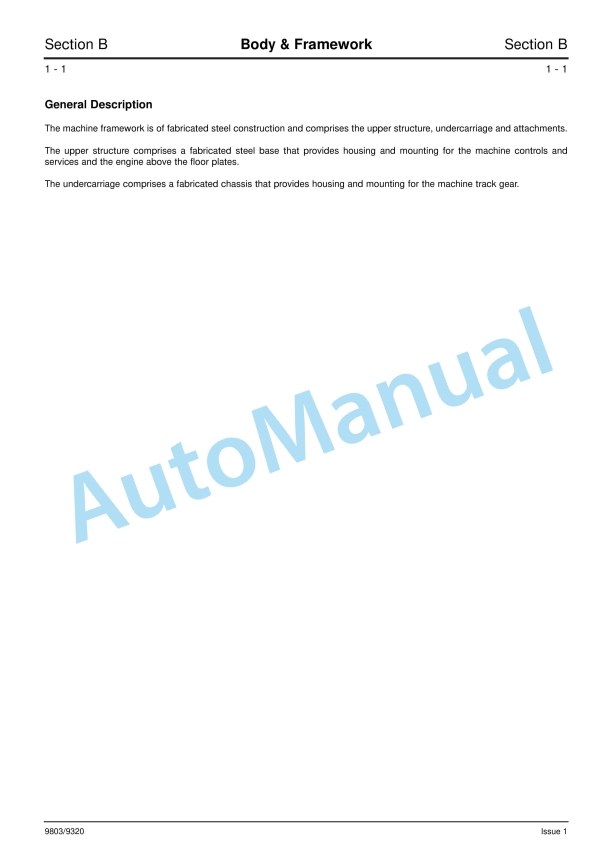 JCB TD7, TD10 Dumpster Service Manual 9803-9320 2 JCB TD7, TD10 Dumpster Service Manual 9803-9320 - Image 2