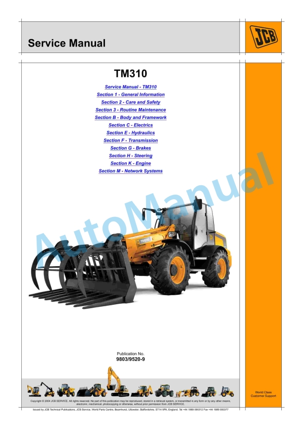 JCB TM310 Service Manual 9803-9520