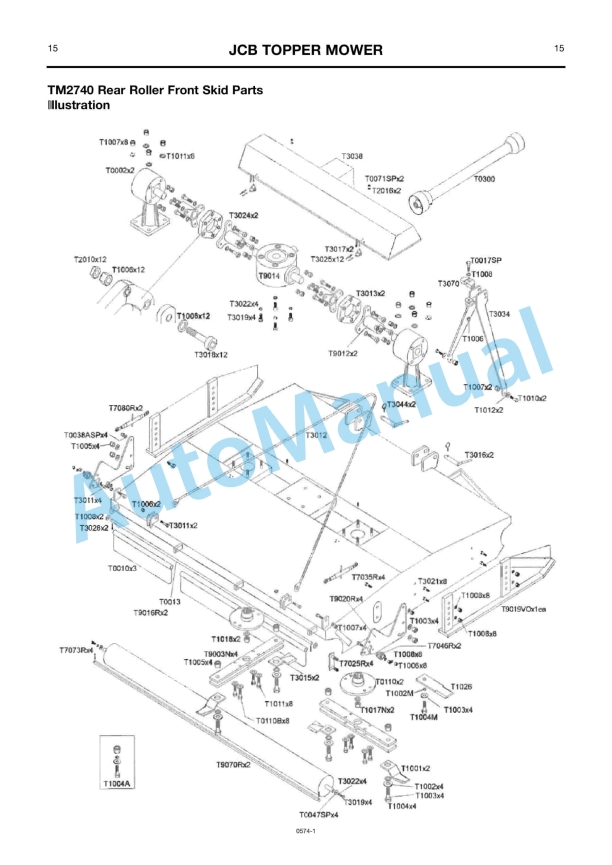 JCB Topper Mower For Compact Tractor Owners Manual 9814-0574-4