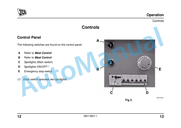 JCB VLT Lighting Tower Operator Manual 9801-9907 2 JCB VLT Lighting Tower Operator Manual 9801-9907 - Image 2