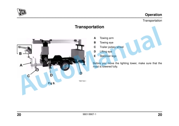 JCB VLT Lighting Tower Operator Manual 9801-9907 4 JCB VLT Lighting Tower Operator Manual 9801-9907 - Image 4