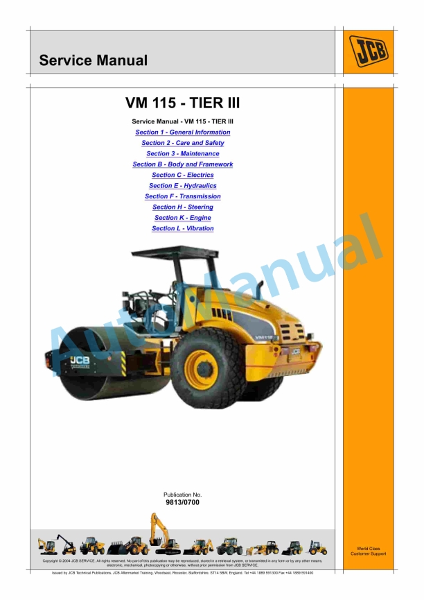 JCB VM 115 - Tier III Service Manual 9813-0700 1 JCB VM 115 - Tier III Service Manual 9813-0700