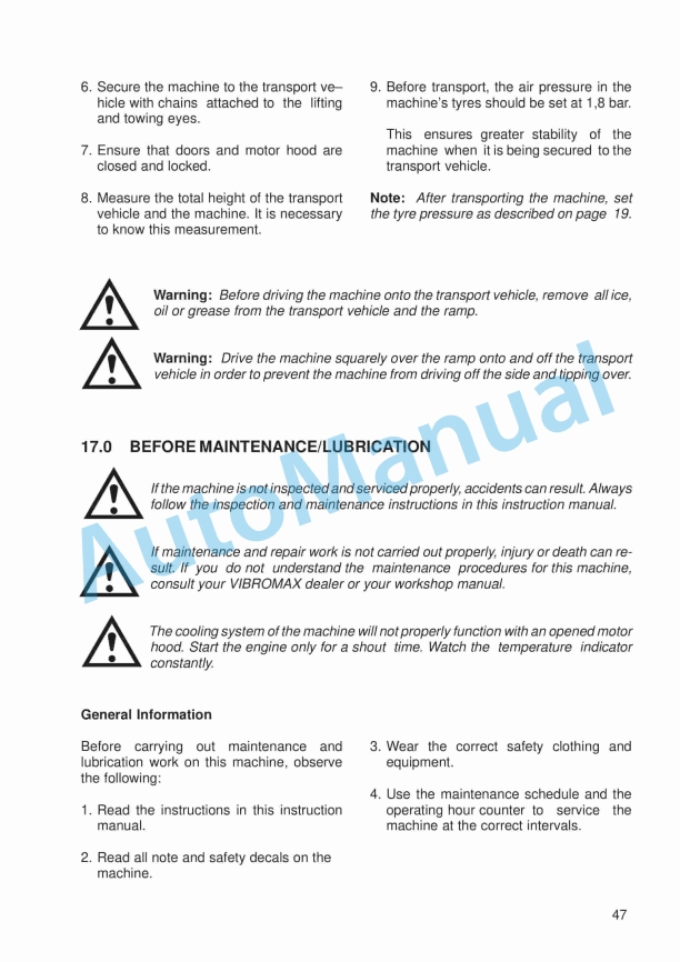 Alternative view of JCB VM 46 D, VM 46 PD Vibratory Single Drum Roller Instruction Manual 07211-28435A