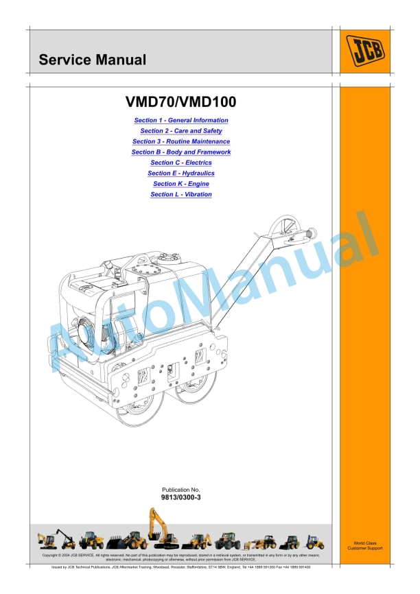 JCB VMD70, VMD100 Service Manual 9813-0300