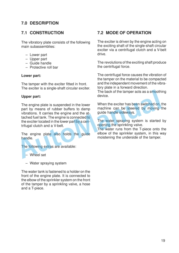 JCB VMF 70, VMF 90 Vibrating Plate Instruction Manual 06027-28135A 3 JCB VMF 70, VMF 90 Vibrating Plate Instruction Manual 06027-28135A - Image 3