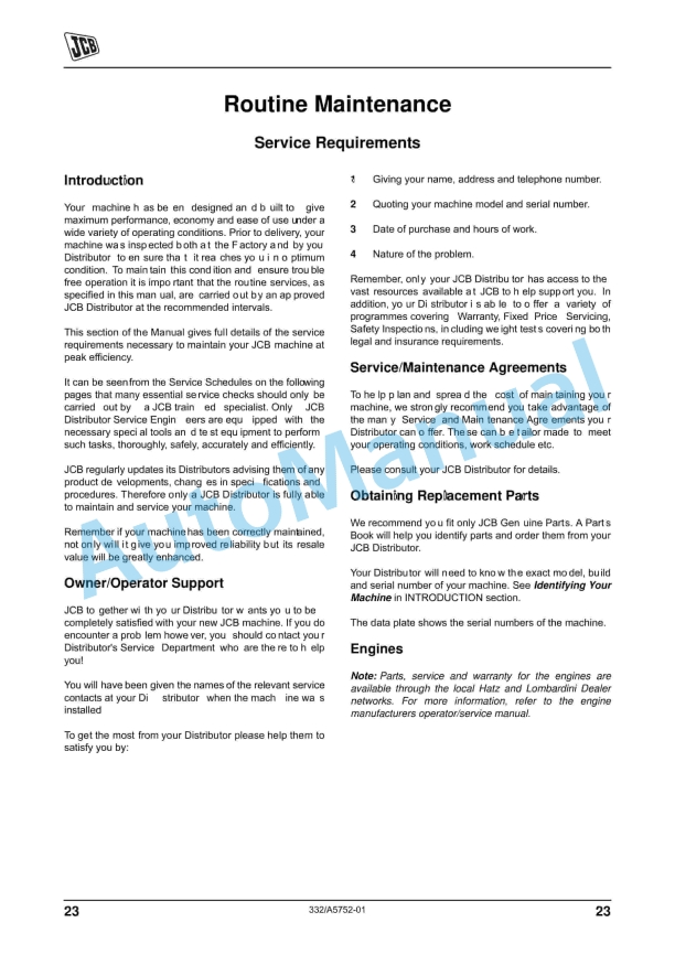 JCB VMP 14, VMP 18, VMP 24 Vibrating Plate Operator Manual 332-A5752 3 JCB VMP 14, VMP 18, VMP 24 Vibrating Plate Operator Manual 332-A5752 - Image 3