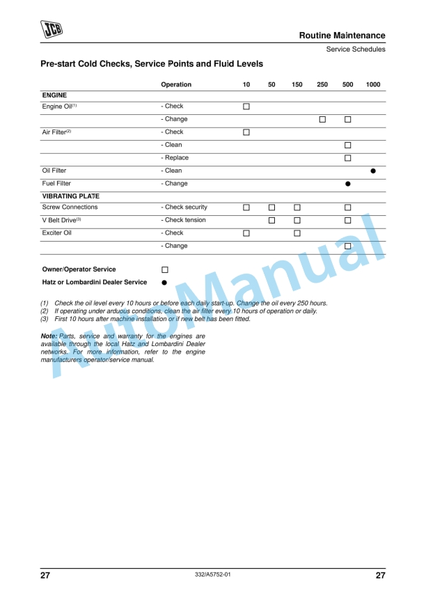 JCB VMP 14, VMP 18, VMP 24 Vibrating Plate Operator Manual 332-A5752 4 JCB VMP 14, VMP 18, VMP 24 Vibrating Plate Operator Manual 332-A5752 - Image 4