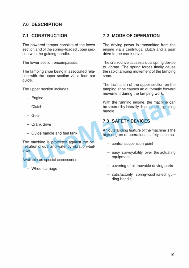 JCB VMR 60, VMR 75 Powered Tamper Instruction Manual 05101-28135B 4 JCB VMR 60, VMR 75 Powered Tamper Instruction Manual 05101-28135B - Image 4