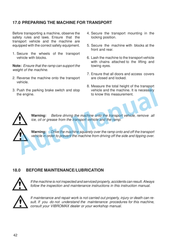 Alternative view of JCB VMT 270, VMT 280 Vibratory Tandem Roller Instruction Manual 07131-28035A