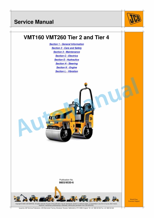 JCB VMT160, VMT260 Tier 2 and Tier 4 Service Manual 9803-9530 1 JCB VMT160, VMT260 Tier 2 and Tier 4 Service Manual 9803-9530