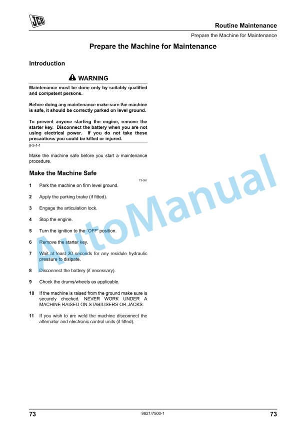 JCB VMT330 Operator Manual 9821-7500 3 JCB VMT330 Operator Manual 9821-7500 - Image 3