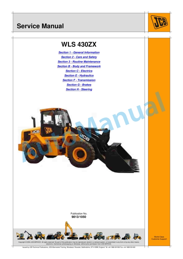 JCB WLS 430ZX Service Manual 9813-1050 1 JCB WLS 430ZX Service Manual 9813-1050
