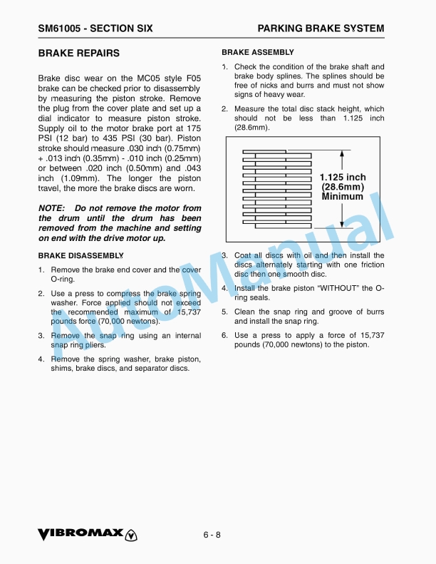 Vibromax 255, 265 Tandem Roller Service Manual SM61005 4 Vibromax 255, 265 Tandem Roller Service Manual SM61005 - Image 4