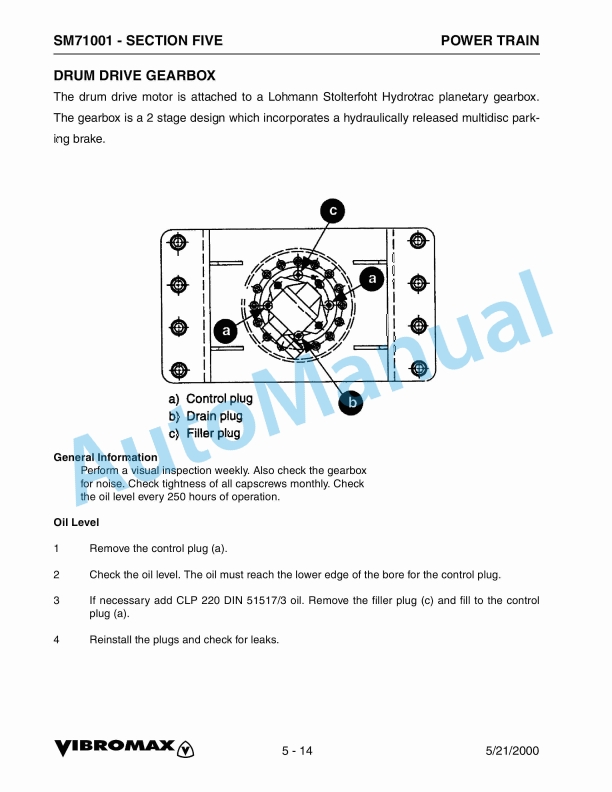 Vibromax 752C Tandem Drum Roller Service Manual SM71001 3 Vibromax 752C Tandem Drum Roller Service Manual SM71001 - Image 3