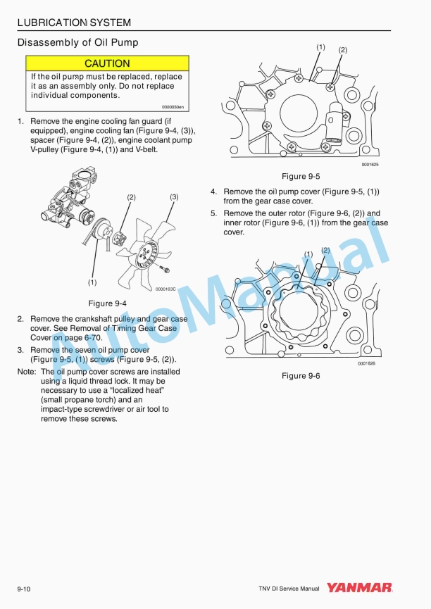 Yanmar 3TNV82A to 4TNV106T Service Manual 0BTNV0-G0000-4