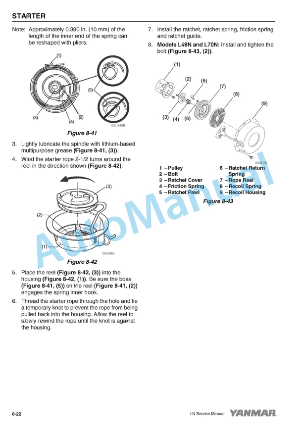 Yanmar L48N, L70N, L100N Service Manual 9806-3085-2