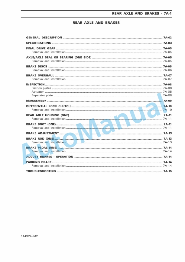 Massey Ferguson 1125, 1140, 1145, 1240, 1250, 1260 Tractors Workshop Service Manual 1449249M2 3 Massey Ferguson 1125, 1140, 1145, 1240, 1250, 1260 Tractors Workshop Service Manual 1449249M2 - Image 3