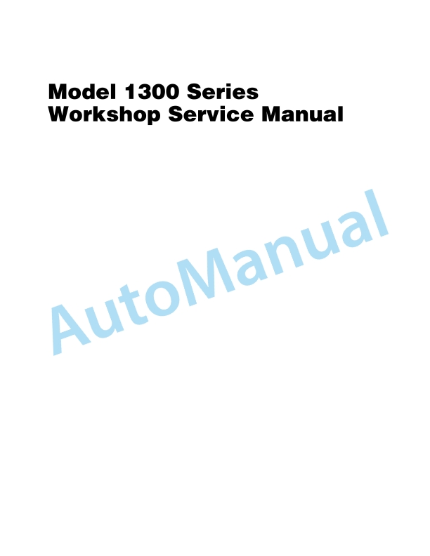 Massey Ferguson 1300 Series Workshop Service Manual 700724502A