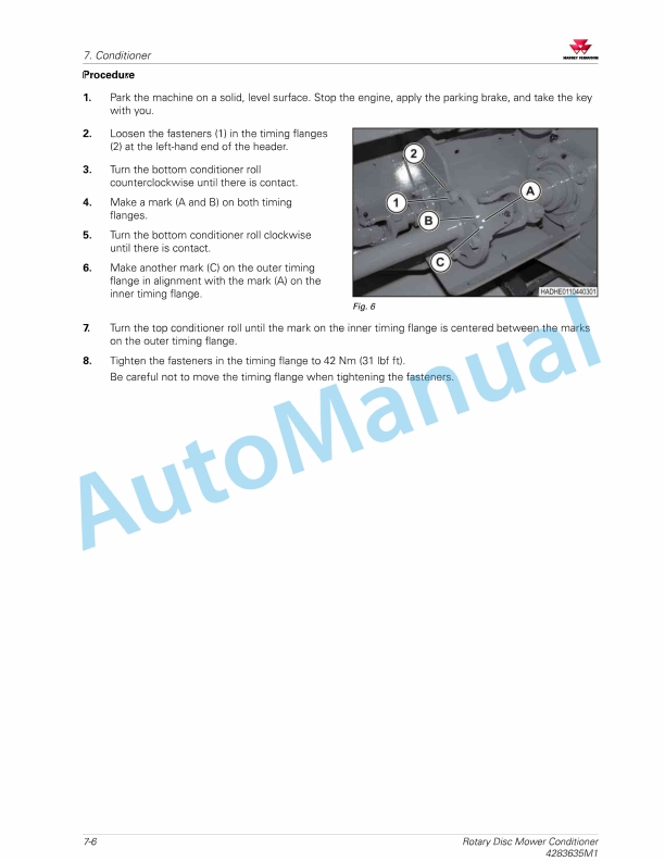 Massey Ferguson 1316S Rotary Disc Mower Conditioner Workshop Service Manual 4283635M1-4