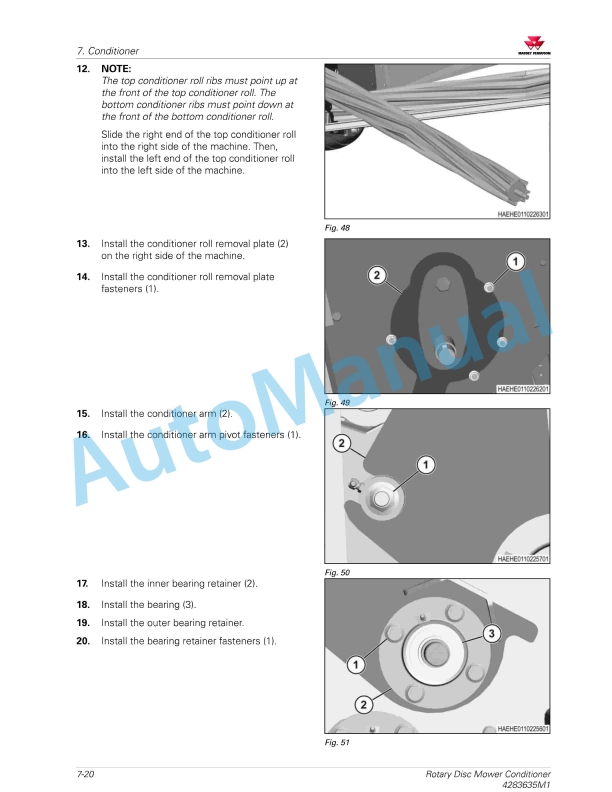 Massey Ferguson 1316S Rotary Disc Mower Conditioner Workshop Service Manual 4283635M1-5
