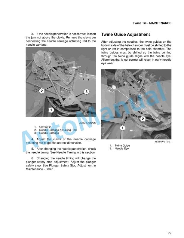 Massey Ferguson 135SB, 137SB, 139SB Square Baler Operators Manual 45SBE9701912-5