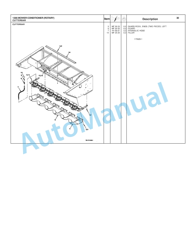 Massey Ferguson 1366 Rotary Disc Mower Repair Time Schedule 4283501M1-2